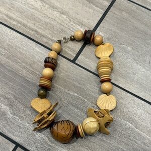 Vintage Wooden Beaded Necklace